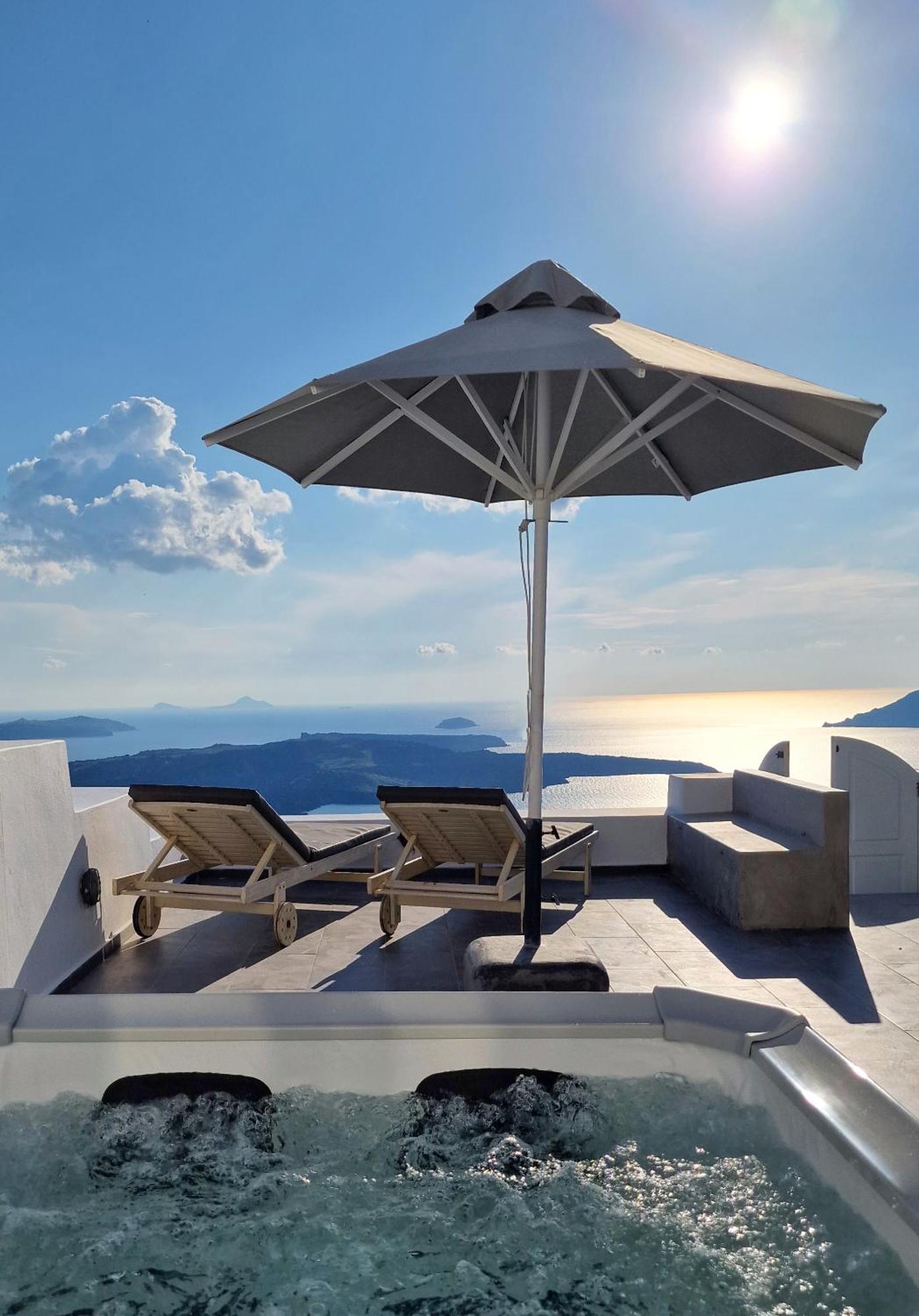Karpimo Horizon - Caldera View With Private Hot Tub Vila Firostefani Exterior foto