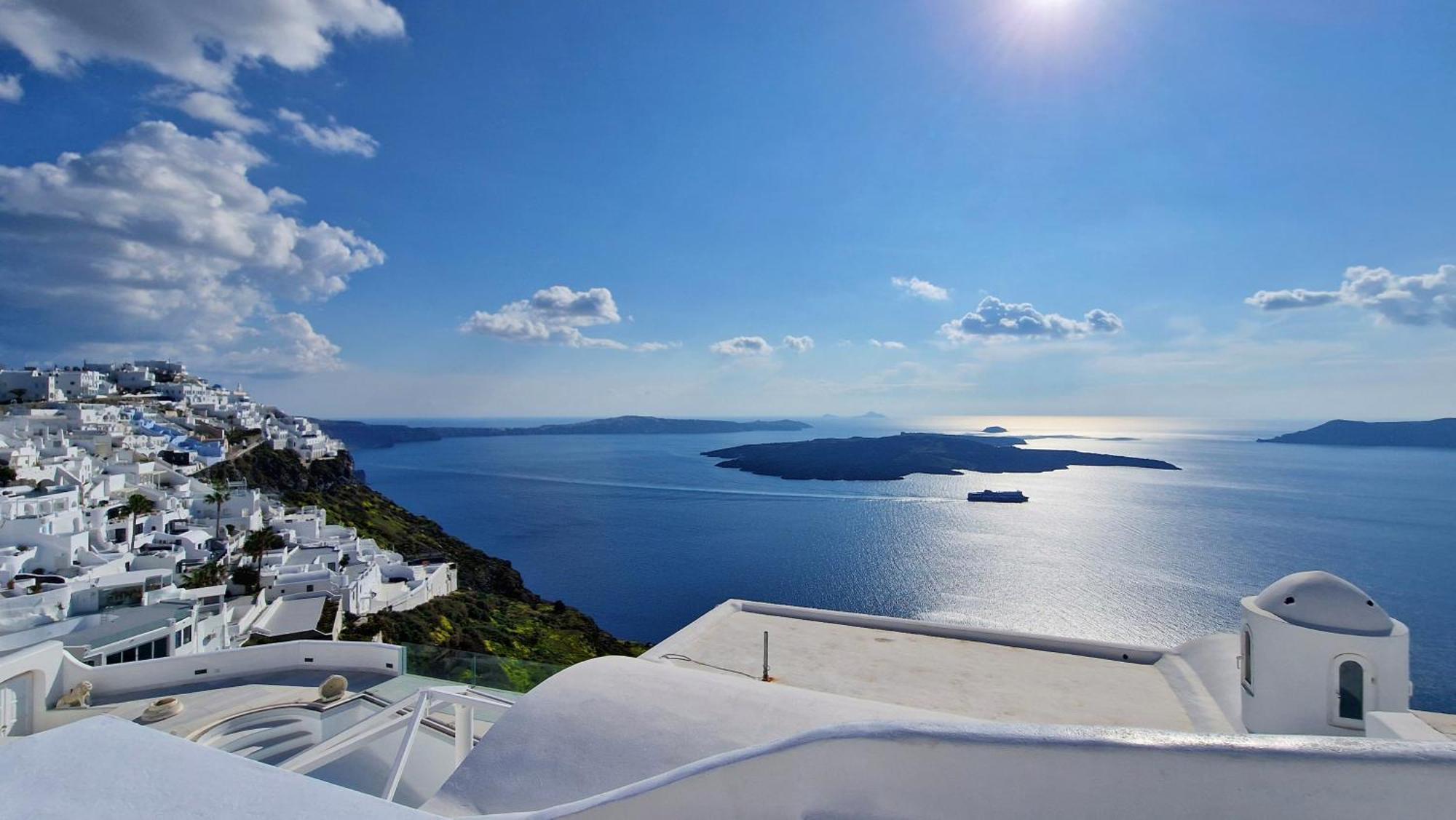 Karpimo Horizon - Caldera View With Private Hot Tub Vila Firostefani Exterior foto